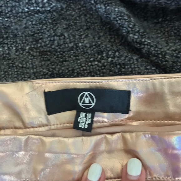 SOLD! - Rose Gold Metallic Mini Skirt - Picture 6 of 6